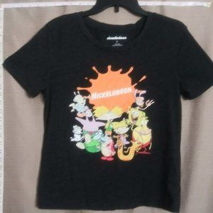 Nickelodeon characters dark gray womans,mens,teens t-shirt